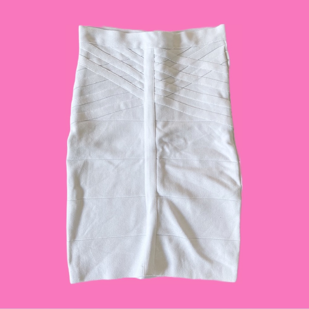 Bebe Bandage Skirt in Bright White